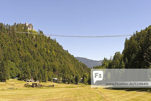 Burgruine Ehrenberg mit Hängebrücke highline179  bei Reutte  Tirol  Österreich  Europa