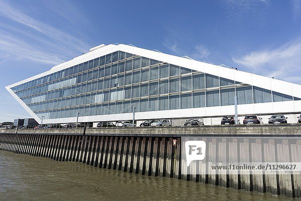 Dockland  Modern office building on the River Elbe harbour  Altona  Hamburg  Germany  Europe