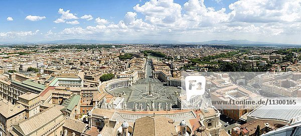 View of St. Peter's Square from the dome of St. Peter's Basilica  Rome  Italy  Europe