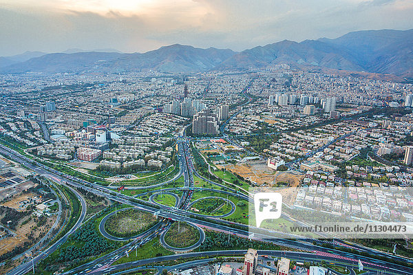 Iran  Teheran City  Teheran city from Milad Tower.  Modarres expressway