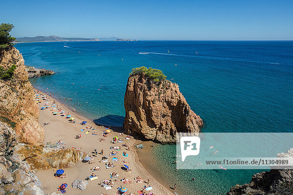 Spain  Catalonia  Costa Brava  Begur City  The Red Island nudist beach.