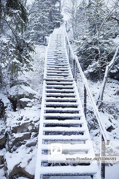 Steps covered by snow