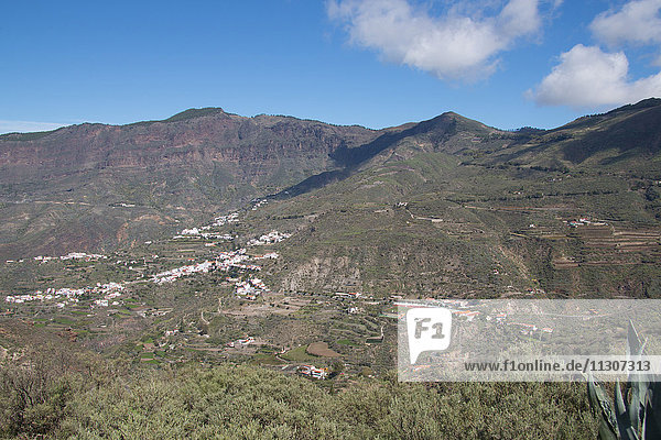 Gran Canaria  Canary islands  Spain  Tejeda  Europe  cliff  rocks  mountains  vegetation  volcanical  village