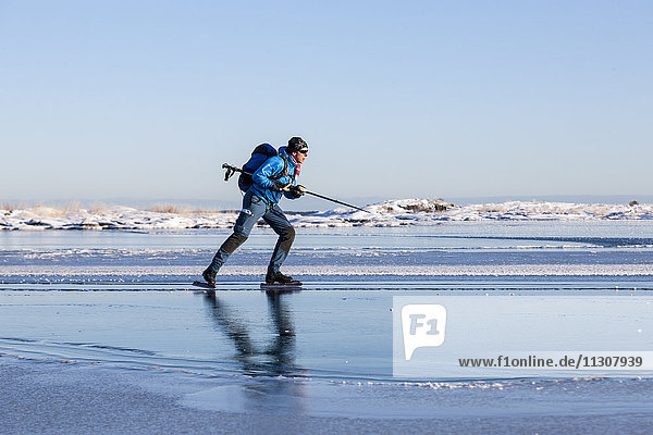 Man long-distance skating