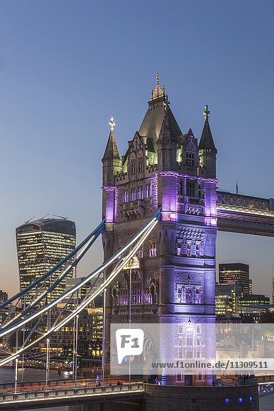 England  London  Tower Bridge and City of London Skyline