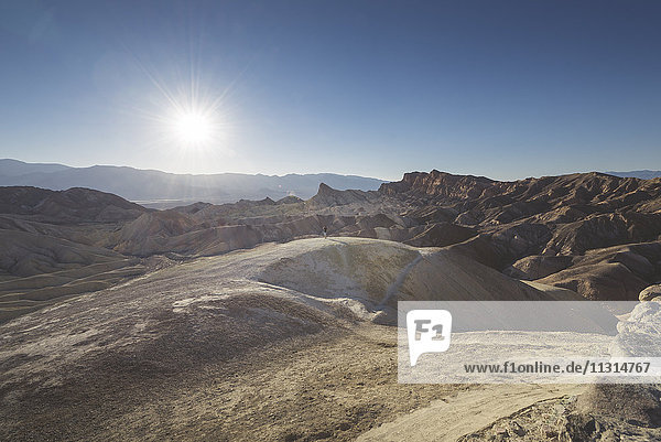 USA  California  Death Valley National Park  man at Zabriskie Point