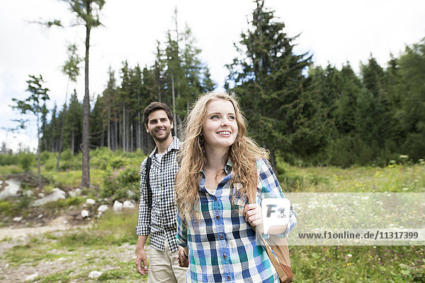 Young couple on a hiking tour