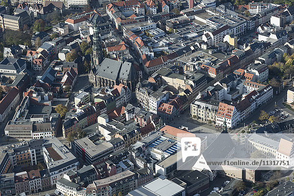 Deutschland  Zwickau  Luftaufnahme der Altstadt mit Mariendom