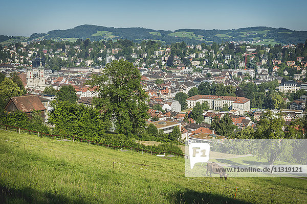 Schweiz  St. Gallen  Blick von Drei Weieren auf die Stadt
