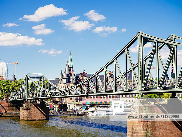 Germany  Frankfurt  view to footbridge 'Eiserner Steg'
