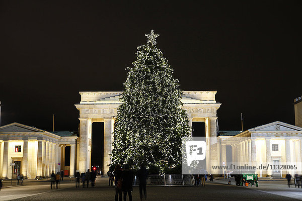 weihnachtsbaum am brandenburger tor in berlin
