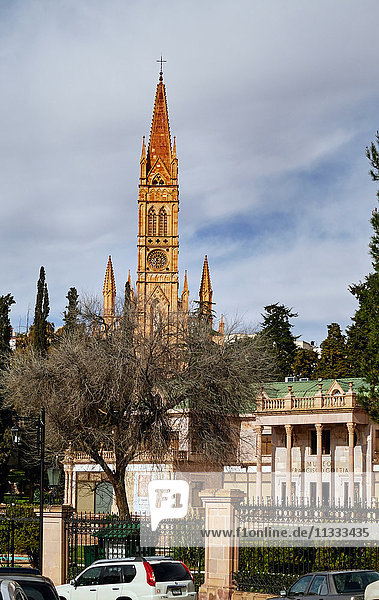 Square in front of the Goitia museum and the church Fatima in Zacatecas  Mexico