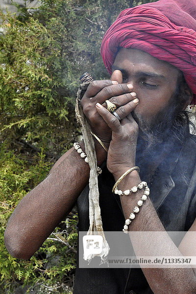 Nepal  Mustang  smoking marijuana