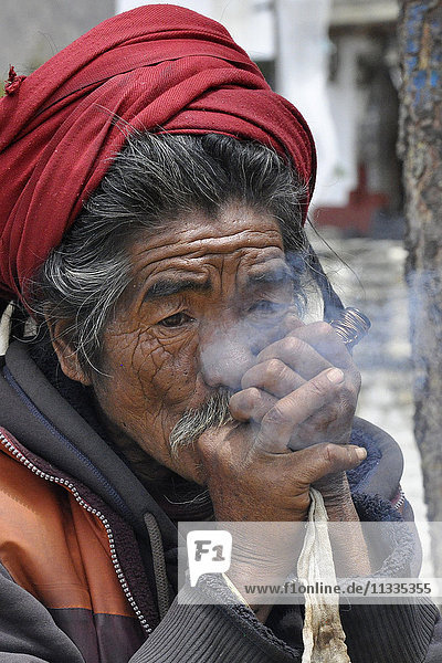 Nepal  Mustang  smoking marijuana
