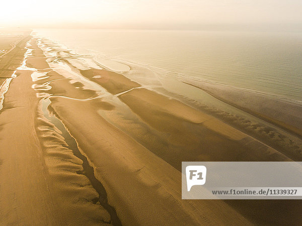 Camber Sands Beach at sunrise  Camber  near Rye  East Sussex  England  United Kingdom  Europe