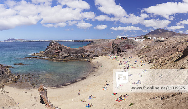 Strand Playa Papagayo  bei Playa Blanca  Lanzarote  Kanarische Inseln  Spanien  Atlantik  Europa