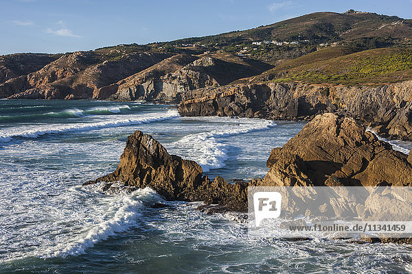 Atlantic Ocean coast near Lisbon Portugal Europe