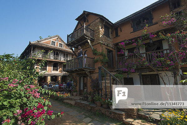 Ein historisches Newari-Bauernhaus in dem traditionellen Dorf Nuwakot  Langtang-Region  Nepal  Asien