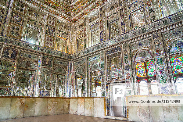 Mirrored reception hall  Khan-e Zinat al-Molk  Qavam al-Molk family's private quarters  Shiraz  Iran  Middle East