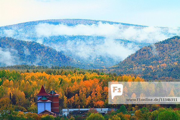 Greater Khingan Range autumn Heilongjiang Province China