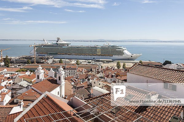 Royal cruise ship at harbour  Lisbon  Portugal
