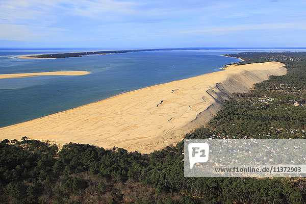 France  Gironde. Aerial view of the Dune of Pilat.