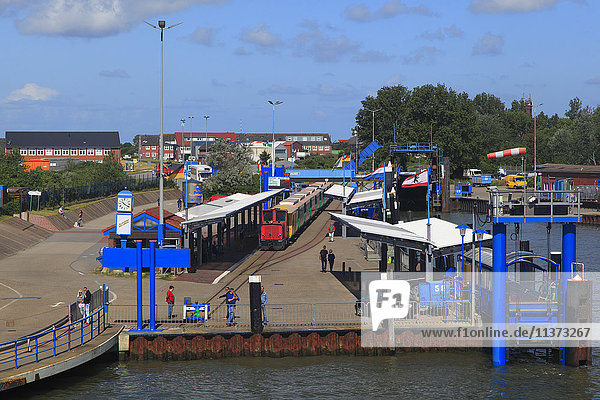 Germany  Lower Saxony. Borkum Island. Railway station upon the ferry's arrival.