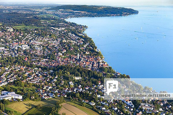 Luftaufnahme  Überlingen  Birnau und Uhldingen  Bodensee  Baden-Württemberg  Deutschland  Europa