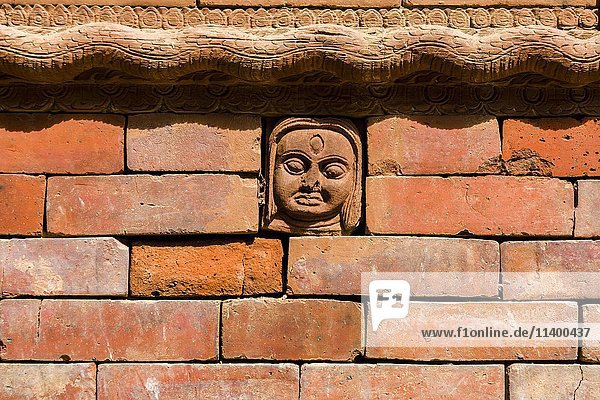 Backsteinmauer  Hanuman Dhoka Palace  Kathmandu  Bezirk Kathmandu  Nepal  Asien