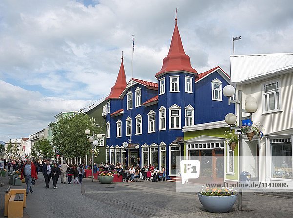 Fußgängerzone  Akureyri  Island  Europa