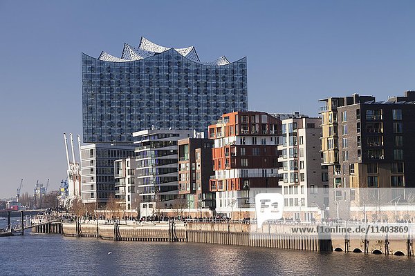 Häuser und Elbphilharmonie  HafenCity  Hamburg  Deutschland  Europa