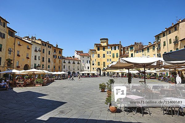 Piazza dell'Anfiteatro  Lucca  Toskana  Italien  Europa