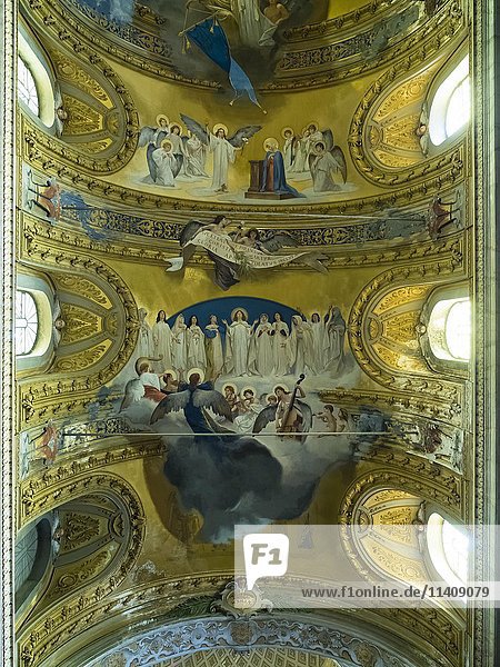 Freskendecken in der Kirche Parrocchia Maria SS Kirche. Annunziata  Acireae  Sizilien  Italien  Europa