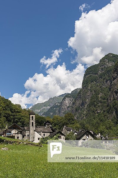 Dorf Foroglio  Bavona-Tal  Valle Bavona  Kanton Tessin  Schweiz  Europa
