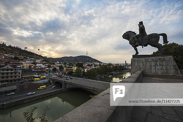 'Equestrian statue of King Vakhtang Gorgasali; Tbilisi  Georgia'