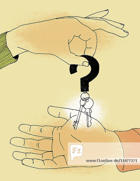 Handing over house key with question mark