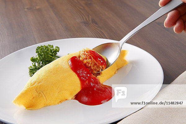 Reis-Omelette