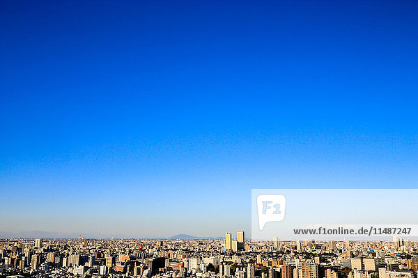 Tokyo cityscape and blue sky  Tokyo  Japan