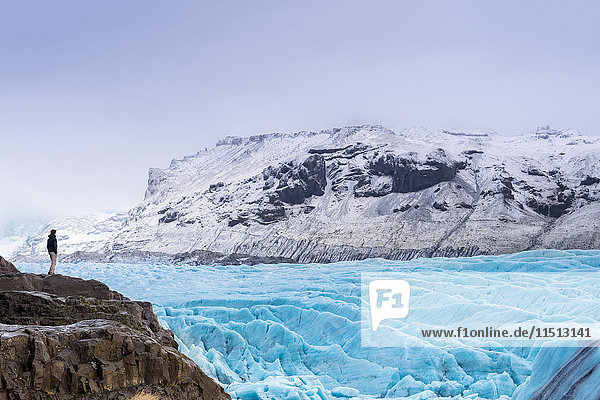 Vatnajokull glacier near Skalafsll  Iceland  Polar Regions