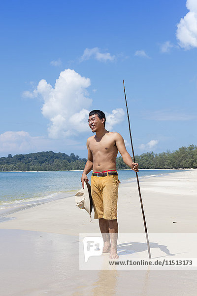 Khmer-Fischer am Ream Beach bei Sihanoukville  Kambodscha  Indochina  Südostasien  Asien