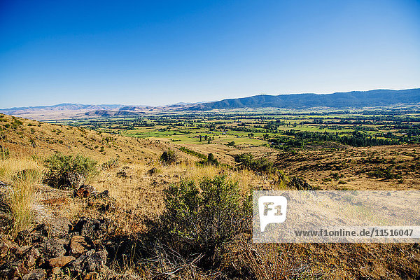Blick auf die Landschaft  Halfway  Oregon  Vereinigte Staaten