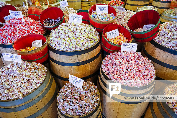 Barrels of taffy in store