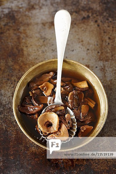 Dried mushrooms cooked