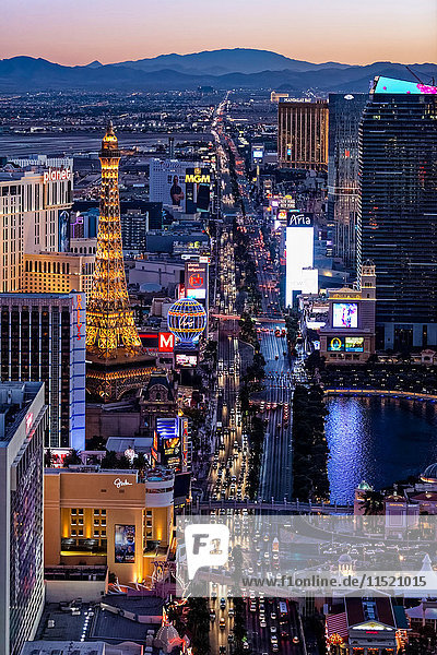 Der Strip bei Nacht,  Las Vegas,  Nevada,  USA
