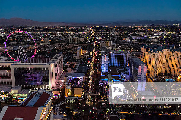 Der Strip bei Nacht  Las Vegas  Nevada  USA