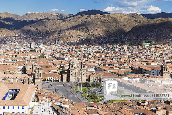 Peru  Andes  Cusco  cityscape as seen from San Cristobal church