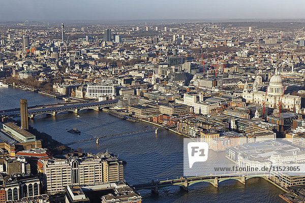 UK  London  cityscape with River Thames and St Paul's Cathedral