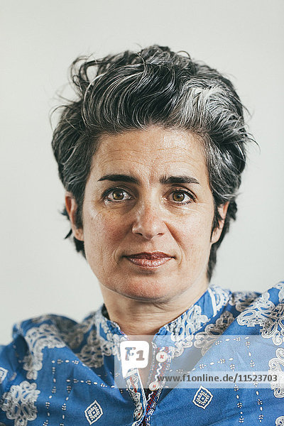Portrait of woman with graying hair