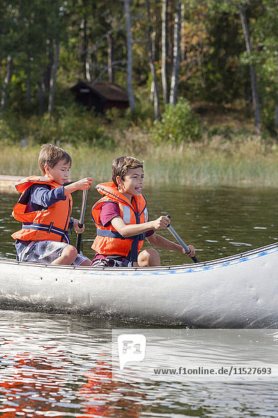 Boys kayaking