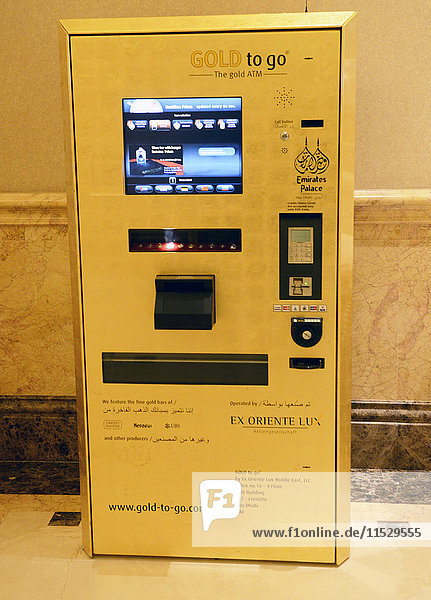 United Arab Emirates  Abu Dhabi  Gold ATM at the Emirates Palace hotel